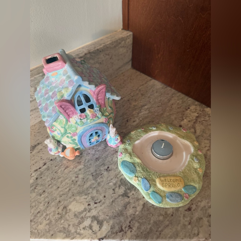Vintage Avon 2003 Luminous Treasures Spring Garden Tealight House - Picture 5 of 11